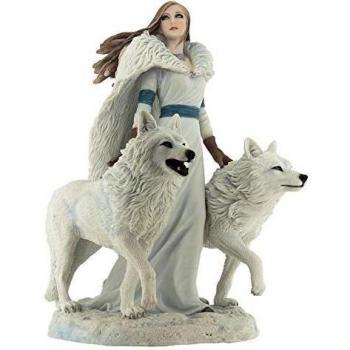 Figura Decorativa de Resina Anne Stokes Winter Guardians, 23 cm, Color Blanco