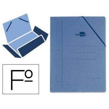 Carpeta Liderpapel Gomas Folio 3 Solapas Carton Compacto Azul