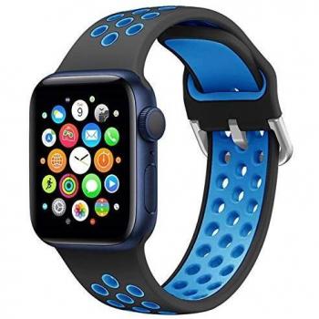 HLTEK Correa Compatible para Apple Watch 45mm 44mm 42mm 41mm 40mm 38mm, Suave Silicona Pulseras de Repuesto para iWatch Series 7/6/5/4/3/2/1/se
