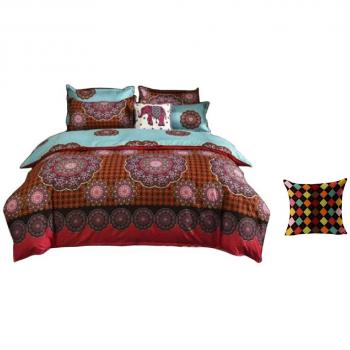 Shamdon Home Collection Juego de Cama de 4 Piezas, Estilo Bohemio, Incluye Funda nórdica, sábana Ajustable con Fundas de Almohada