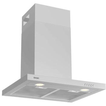 Campana Extractora Tipo T Svan SCPT601AIX, 60cm Inox, Potencia 233m3/h, Tiro Doble, 3 Velocidades, Control Manual, Filtro Lavavajillas