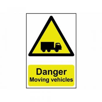 Scan 4100 400 x 600mm PVC Danger Moving Vehicles Sign
