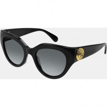 Gucci Cat Eye Women's Sunglasses GG1408S 001 Black Grey Acetate Shaded