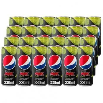 Pepsi Max Lima, Zero Azúcar, 330ml - Pack de 24 latas