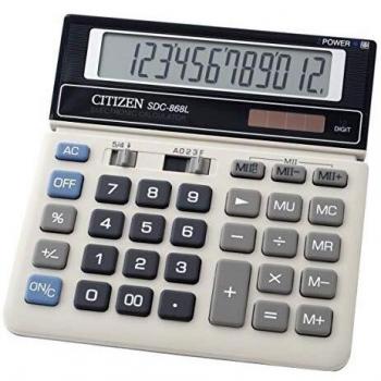 Citizen 868L SDC-Calculadora de Oficina, Color Negro/Gris Claro