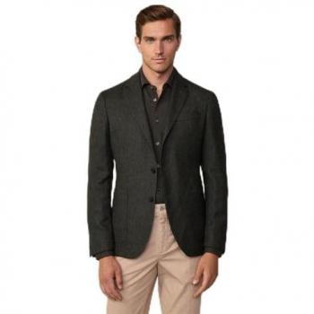 Americana Clásica de Hombre en Tejido de Espiga Verde con Multi Trim - Hackett London