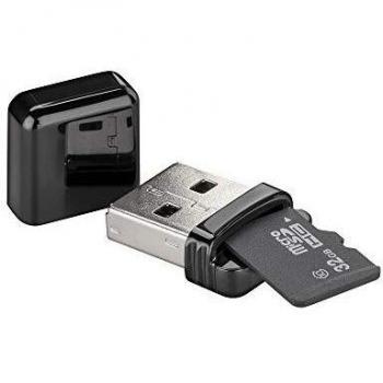 Lector de tarjetas USB 2.0 para MicroSD y TransFlash, negro