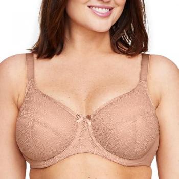 Glamorise Comfort Lace Underwire Bra - Cappuccino