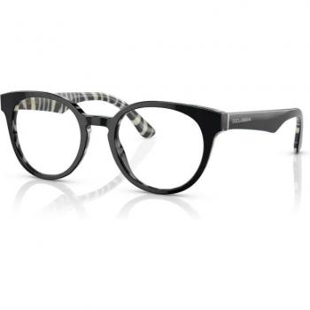 Dolce & Gabbana DG3361 3372 Round Black/Zebra Women's Eyeglasses