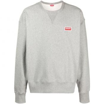 Kenzo Men's Oversized Cotton Sweatshirt in Grey | Size Large | FD65SW0714ME94