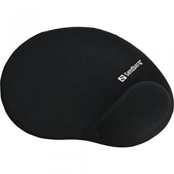 Sandberg Gel Mousepad - Alfombrilla de Gel para ratón con Apoyo de Silicona para la muñeca, Negro