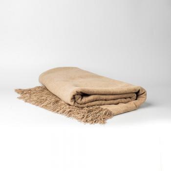 Manta de chenilla 140x190cm 100% poliéster 260GSM marrón Scalpers Home
