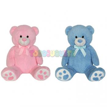 Peluche Oso 100 cm. con Huellas Rosa o Azul
