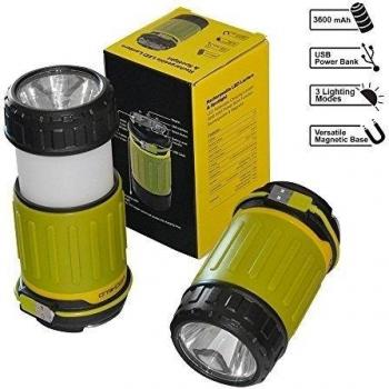 Ultra Bright Recargable Camping Linterna LED de farol Combo para colgar Campers - Tiendas de campaña exterior portátil y plegable de emergencia Blackout luces Hurricane lámpara w/3600 mAh Power Bank
