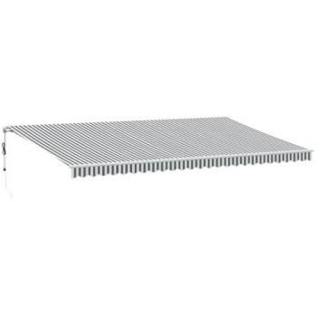 Toldo retráctil automático 600x300 cm antracita y blanco