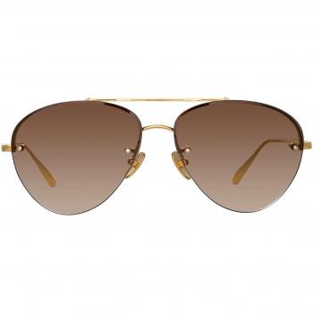 Linda Farrow EDANO LFL1444 C1 Gold Men's Sunglasses 60mm