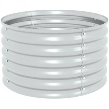 Garden Raised Bed 80x80x44 cm Galvanised Steel Silver