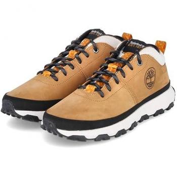 Timberland - Botas Winsor Trail Mid de hombre en piel marrón claro con banda de goma de protección, tamaño 45 EU