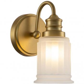 Aplique de pared Swell IP44, 1 luz, latón cepillado