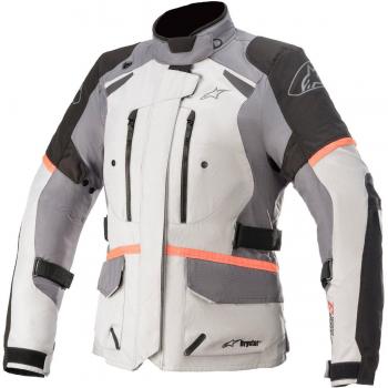 Chaqueta textil de moto para mujer Alpinestars Stella Andes V3 Drystar en color Hielo-Gris-Negro, con tecnología Drystar, impermeable y transpirable