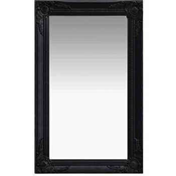 Baroque Style Wall Mirror 50x80 cm Black
