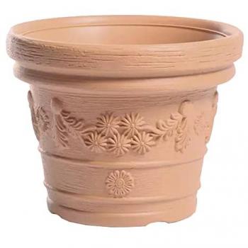 Maceta DECORA 30L - Alta Capacidad - Diseño Moderno, dimensiones (mm) 450x450x358, color Ladrillo