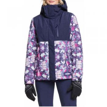 Roxy Jetty Block - Chaqueta Para Nieve Para Mujer Chaqueta Para Nieve, Mujer, medieval blue cloudy day, L