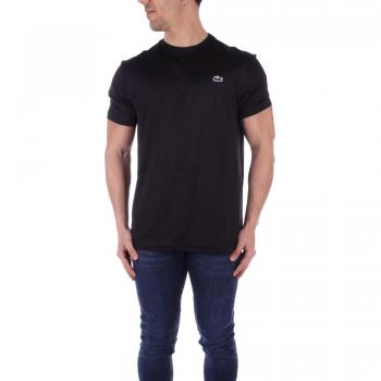 Lacoste Active Camiseta de Manga Corta para Hombres - Negro, Slim Fit, Punto Elástico