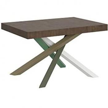 Mesa extensible Volantis de madera de nogal 90x130/234 cm, estructura multicolor, modelo 4/A
