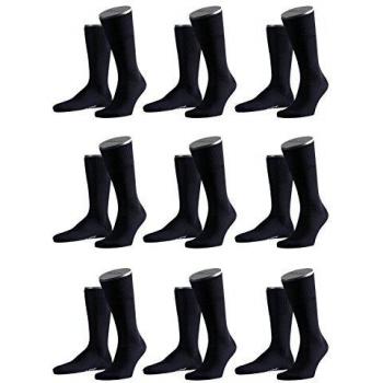 FALKE Calcetines para hombre Airport 14435, 9 pares Azul marino 6370. 50 W/34 L