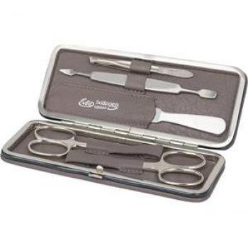 Set de Manicura ERBE Siena 5 piezas con estuche de planchado, unisex, color gris, cierre a presión