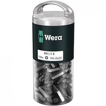 Wera 851-1 Z DIY Puntas Phillips PH2 x 25 mm, 100 piezas