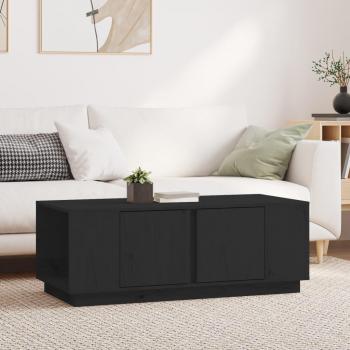 Mesa de centro de madera maciza de pino negro 110x50x40 cm