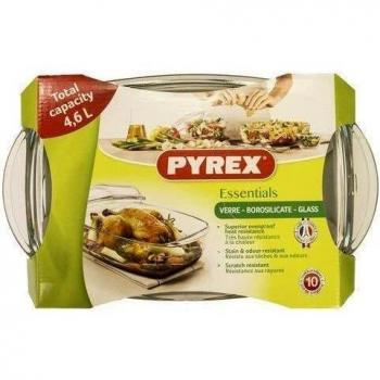 Cazuela de Vidrio Pyrex Essentials Rectangular con Tapa, 4.5 L
