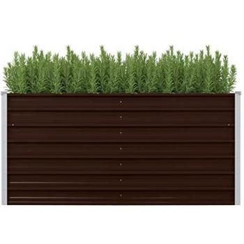 vidaXL Raised Garden Bed Brown 160x80x77 cm Galvanised Steel
