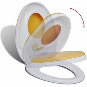 vidaXL Soft-close Toilet Seat Adults/Children White Yellow Bathroom Furniture