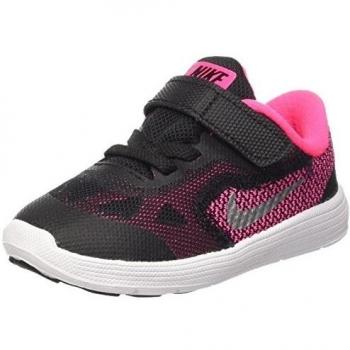 Nike Revolution 3 (TDV) Zapatillas de deporte, BebÃ©-niÃ±as, Negro (Black / Mtllc Slvr Hypr Pnk Wht), EU 18.5 (US 3C)