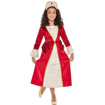 Smiffy's Disfraz de Princesa Tudor Rojo para niña