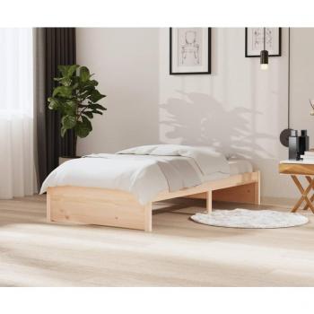 Estructura de cama redonda de madera maciza 100x200 cm color marrón Vidaxl