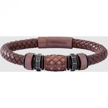 Pulsera Police Longford de piel y acero