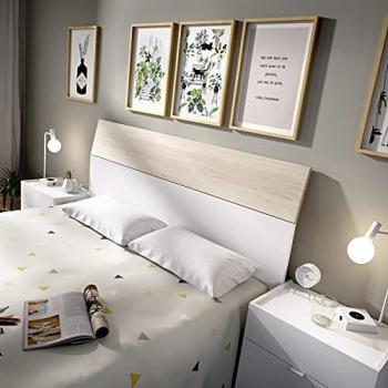 Rimobel GIA Cabezal, Madera, Blanco/Natural, De Matrimonio