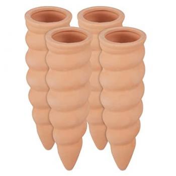 Conjunto de 12 Conos de Autorriego para Plantas, Riego Automático con Botellas de 1,5L, Cerámica Terracota, Dimensiones 16,5 x 5 cm