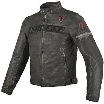 Dainese G. Archivio Pelle Chaqueta para Moto, Negro Siete, 52