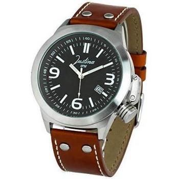 JUSTINA Mens Analogue Quartz Watch with Leather Strap 11001