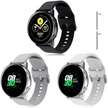 TOPsic Correa Galaxy Watch Active 2 40mm 44mm/Active/Galaxy Watch 42mm/Gear S2 Classic/Gear Sport/Vivomove/HR/Vivoactive 3/Forerunner 245/645, 20mm Silicona Banda de Reemplazo Pulsera