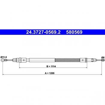 Cable de freno de mano ATE 24.3727-0569.2