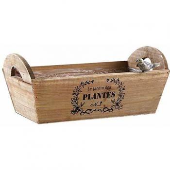 Cesta rectangular de madera teñida Le Jardin des Plantes