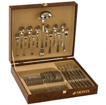 Monix Braisogona_M171982 Zurich - Set 49 piezas cubiertos de acero inox 18/10 con estuche Nogal