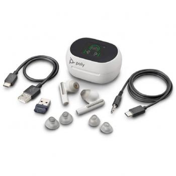 Poly Voyager Free 60 UC True Wireless Bluetooth Headset with Active Noise Cancellation - White Sand