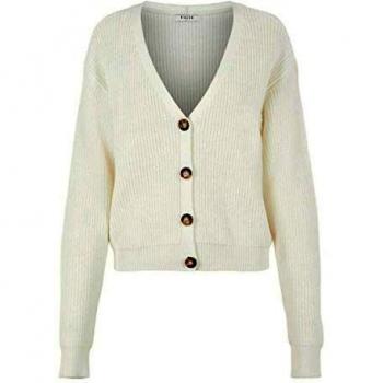 PIECES Cloud Dancer - Chaqueta de Punto para Mujer con Tirantes Cruzados Cloud Dancer L
